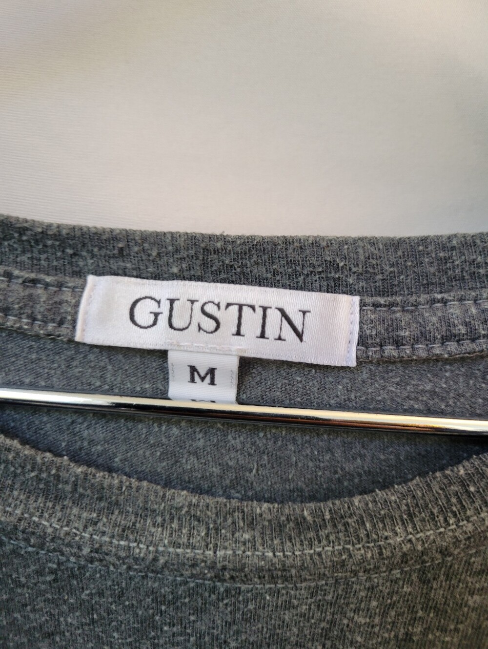 Gustin Crew Neck Short Sleeve Tee Shirt Gray M - Picture 11 of 12
